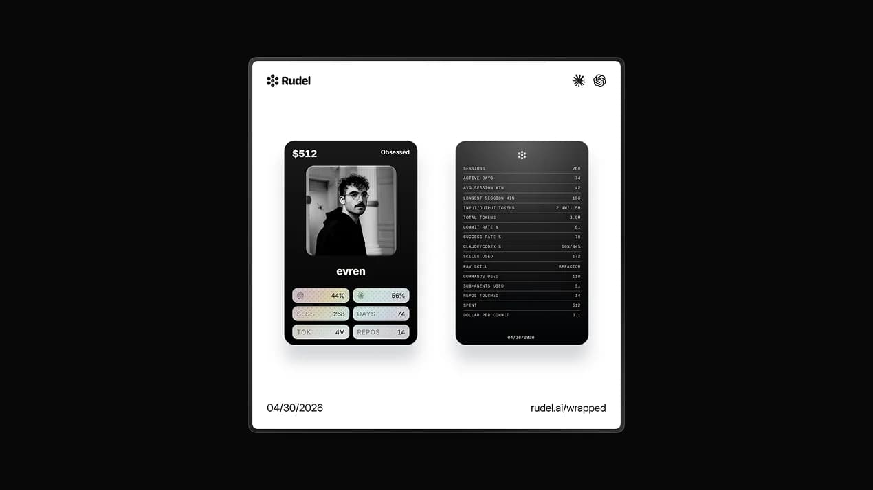 Claude Code & Codex Usage Trading Cards by Rudel screenshot 3
