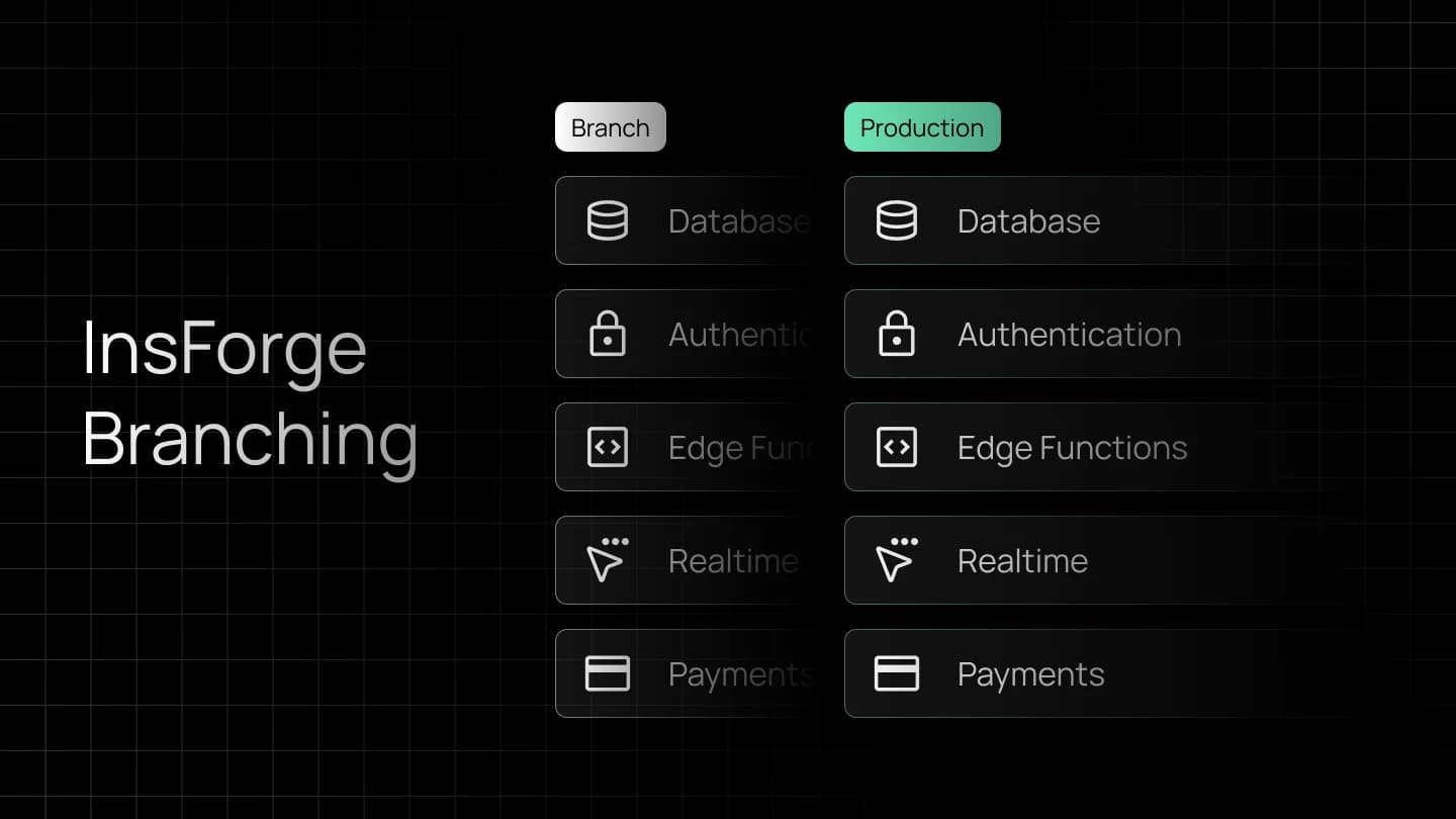 InsForge Backend Branching screenshot 1