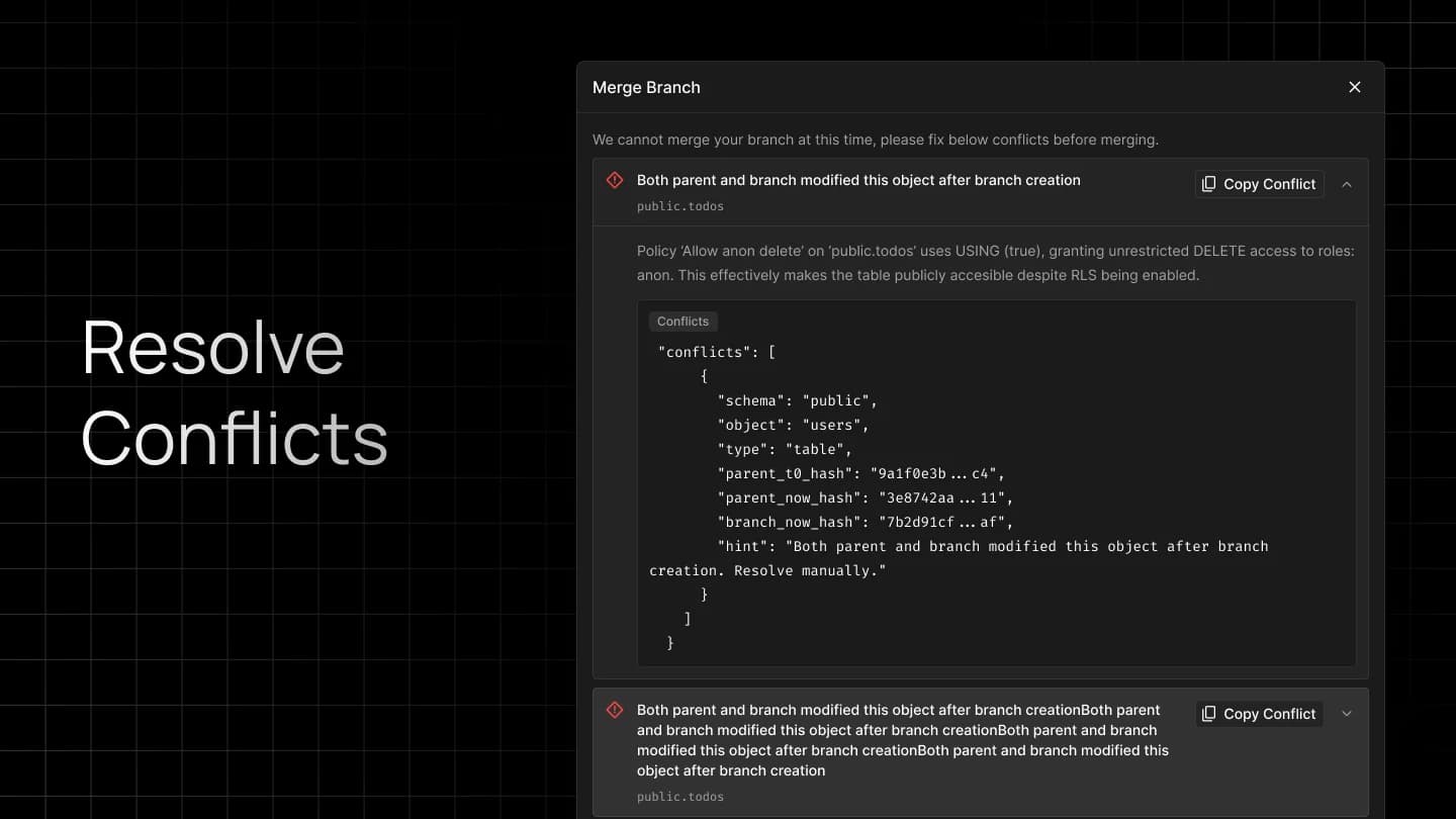 InsForge Backend Branching screenshot 4
