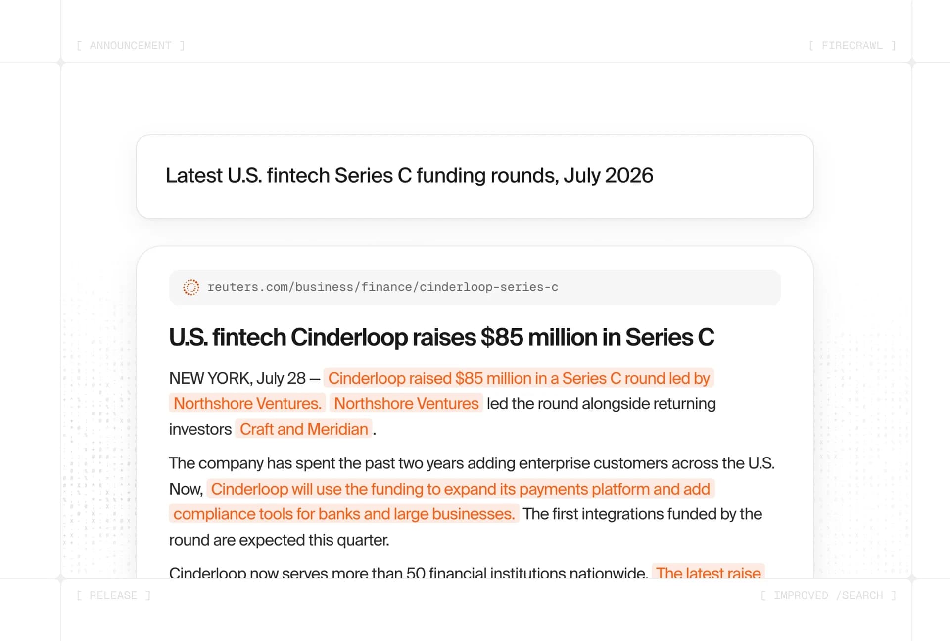 The new Firecrawl /search screenshot 1