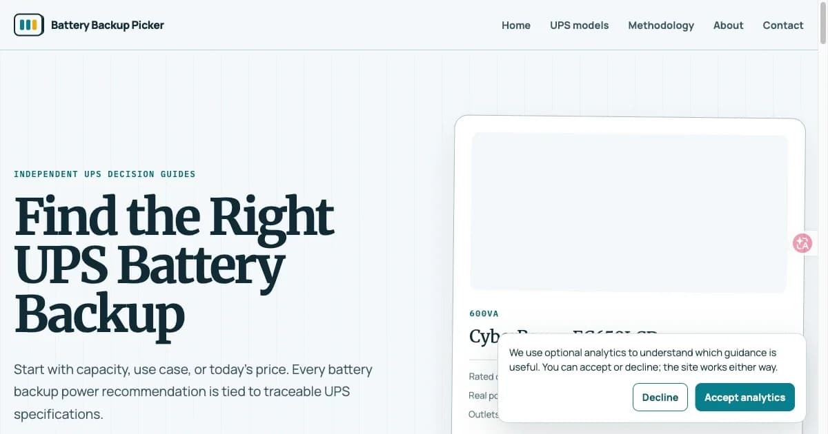 Battery Backup Picker