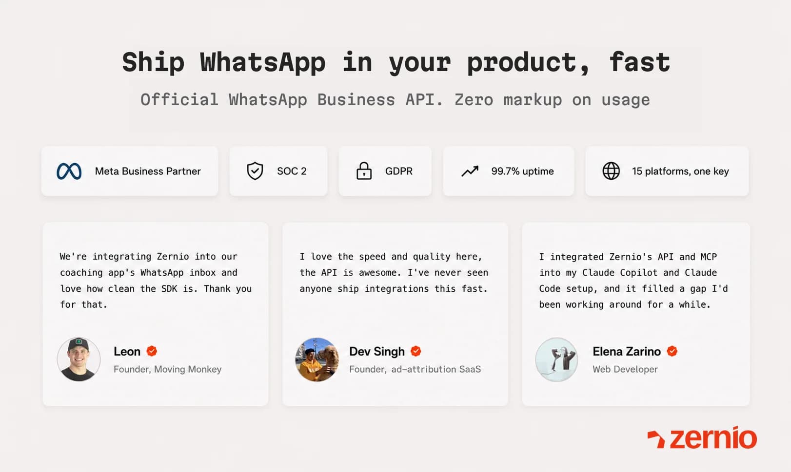 Zernio WhatsApp API screenshot 5