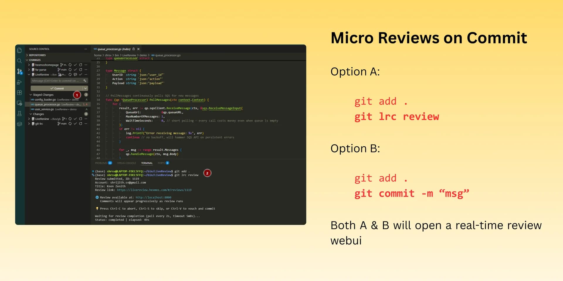 git-lrc screenshot 1