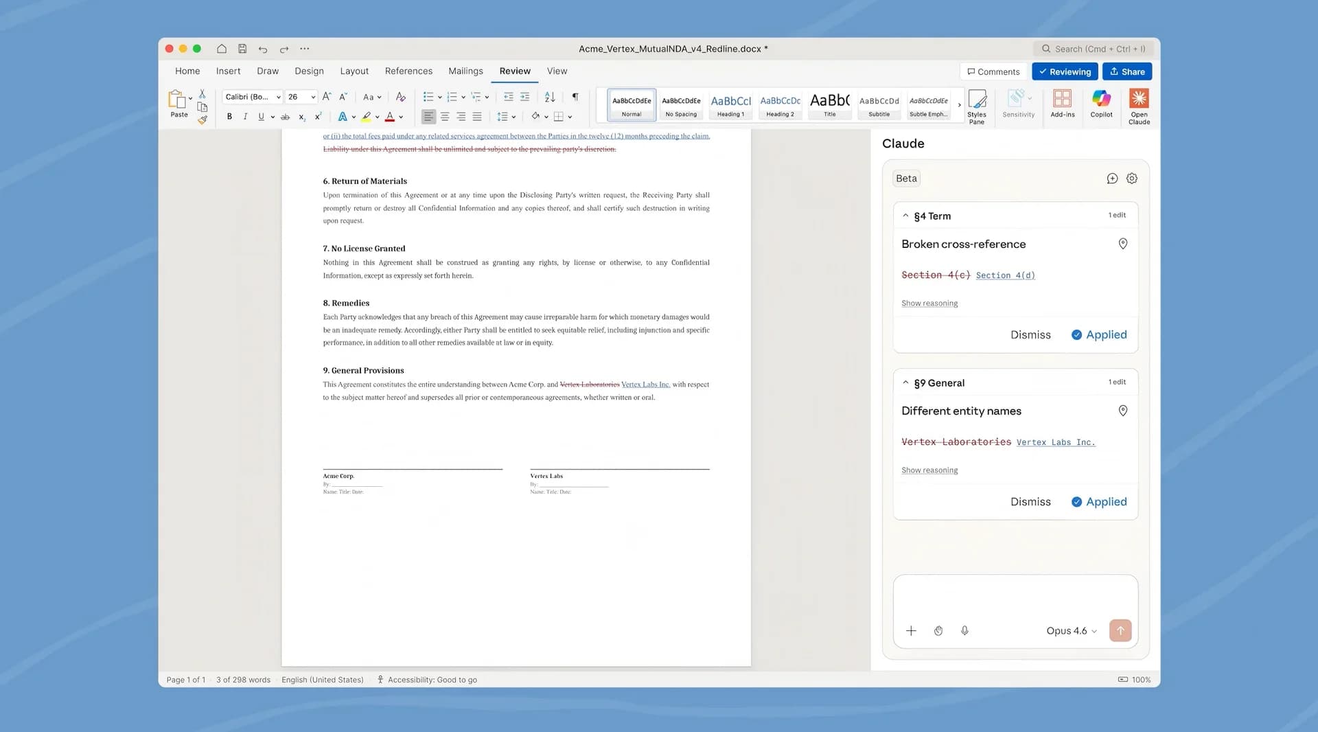 Claude for Word screenshot 3