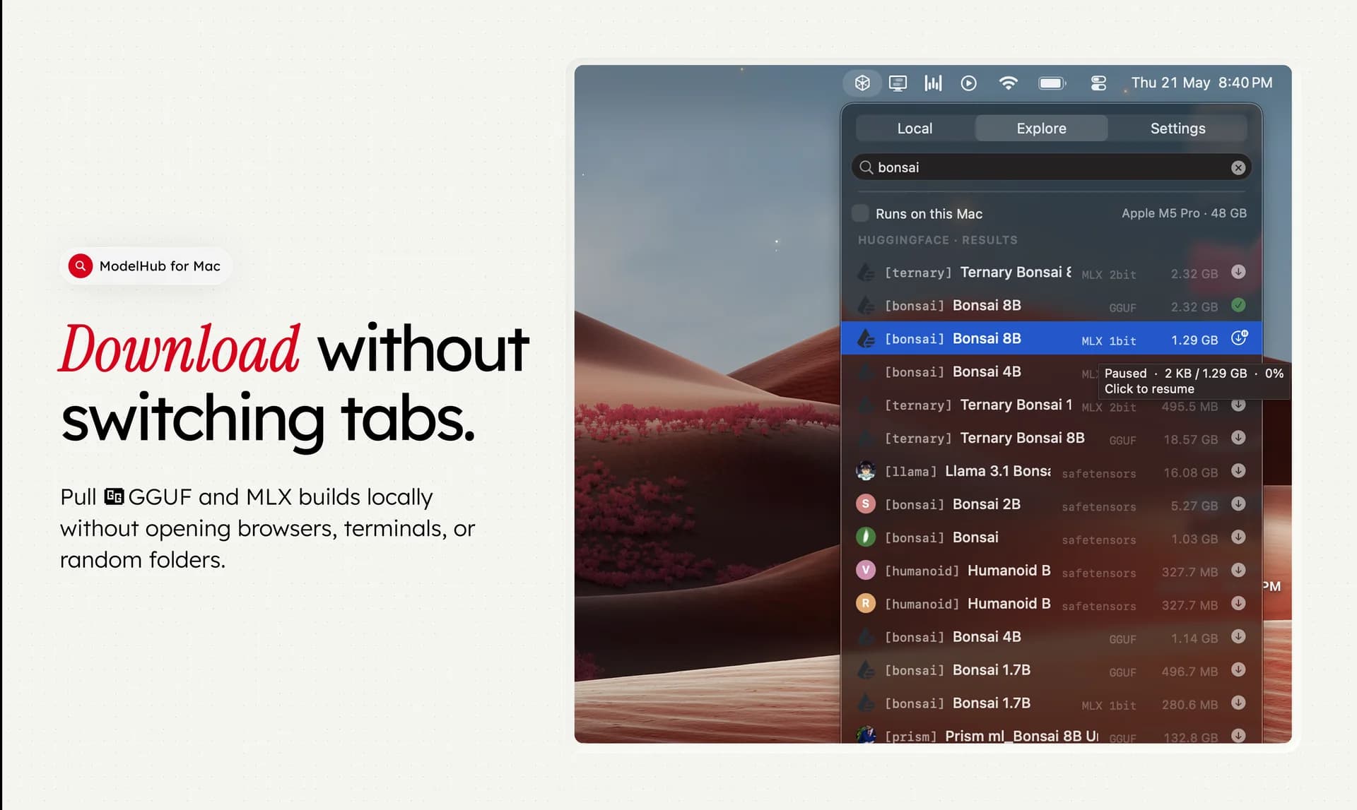 ModelHub screenshot 2