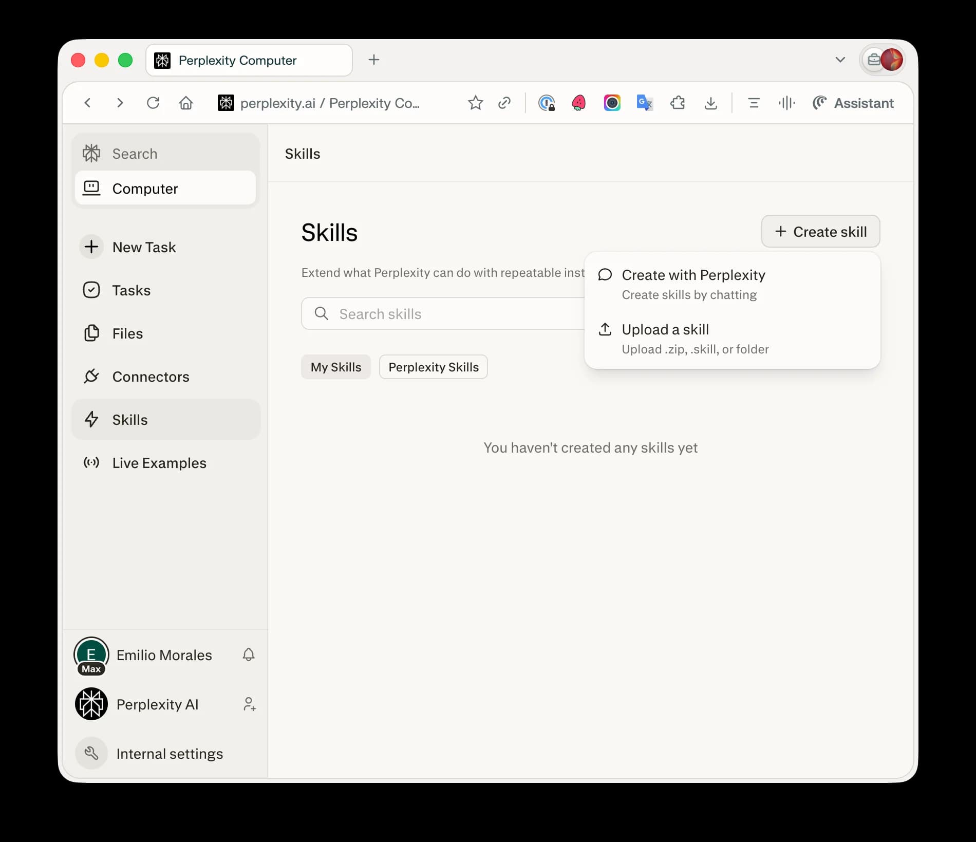 Perplexity Computer Skills screenshot 1