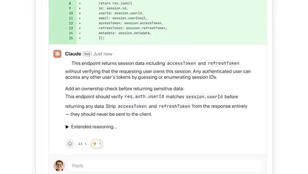 Claude Code Review screenshot 1
