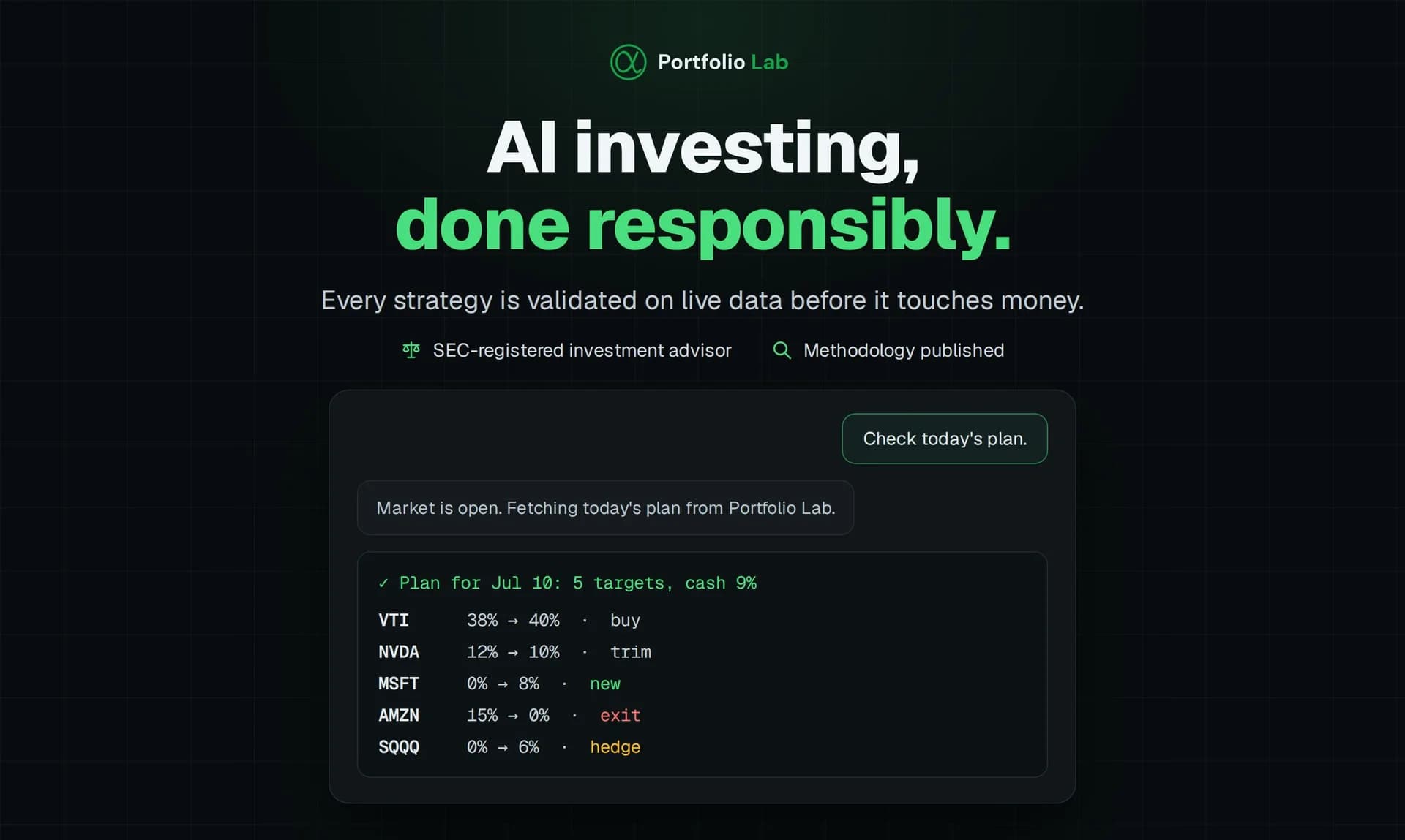 Portfolio Lab screenshot 1