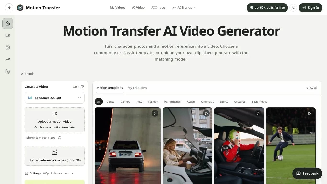 Motion Transfer screenshot 1