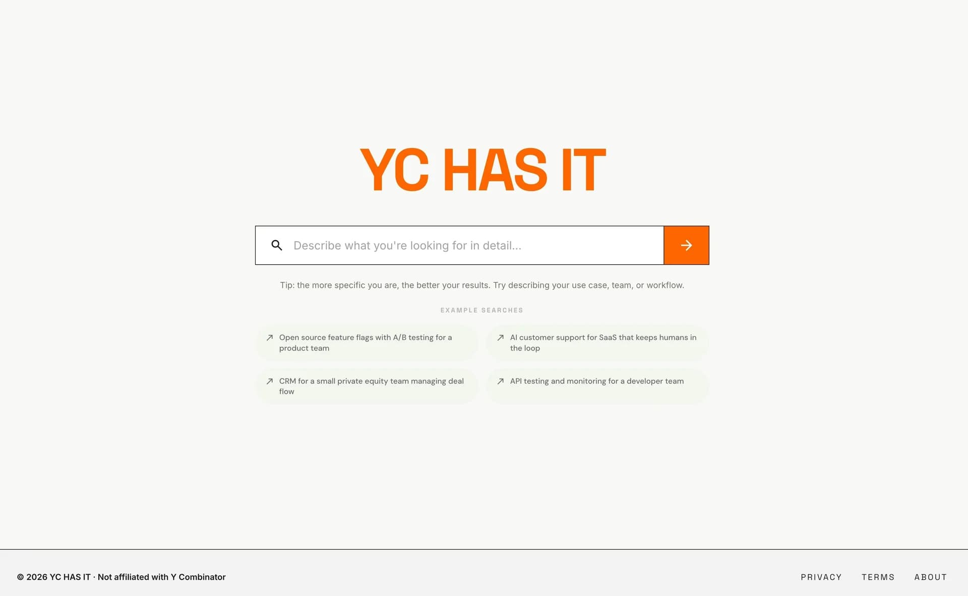 YC has it screenshot 1