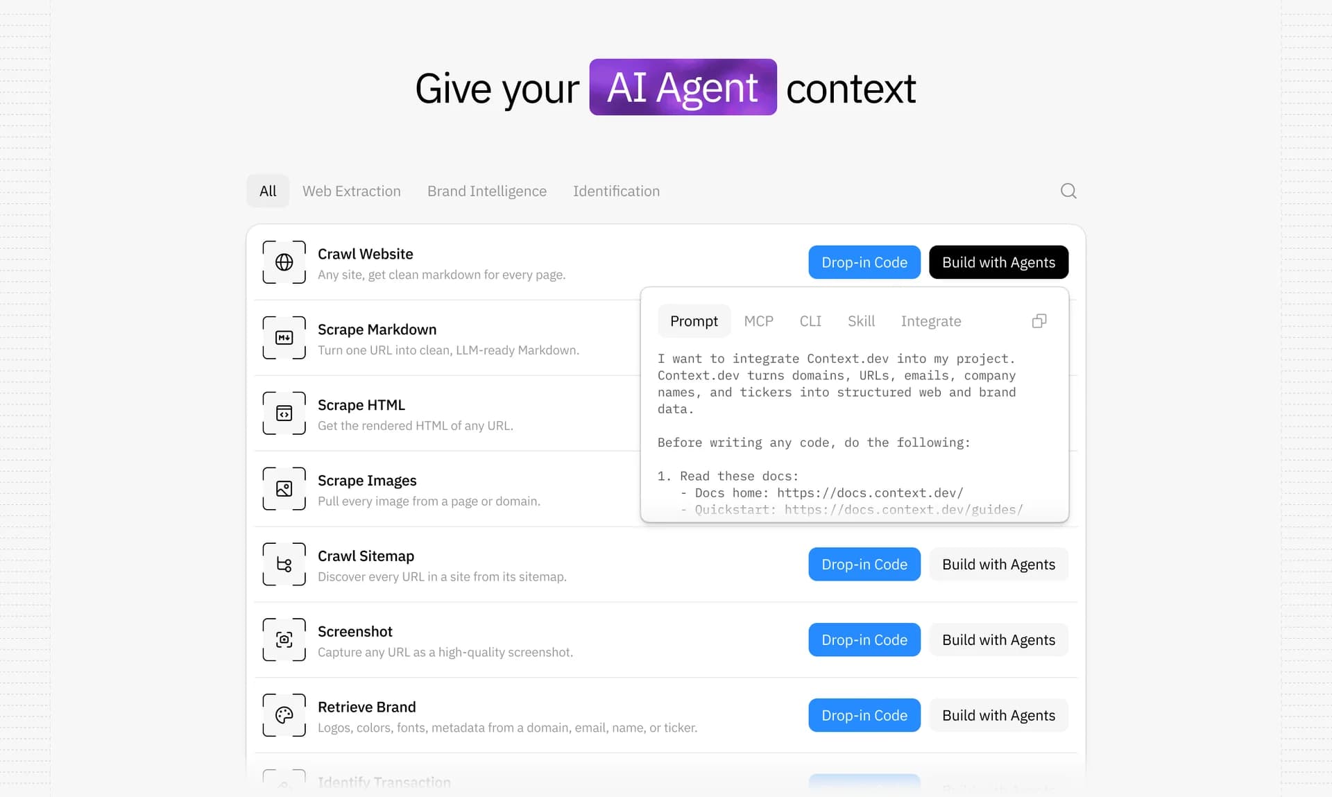 Context.dev screenshot 2
