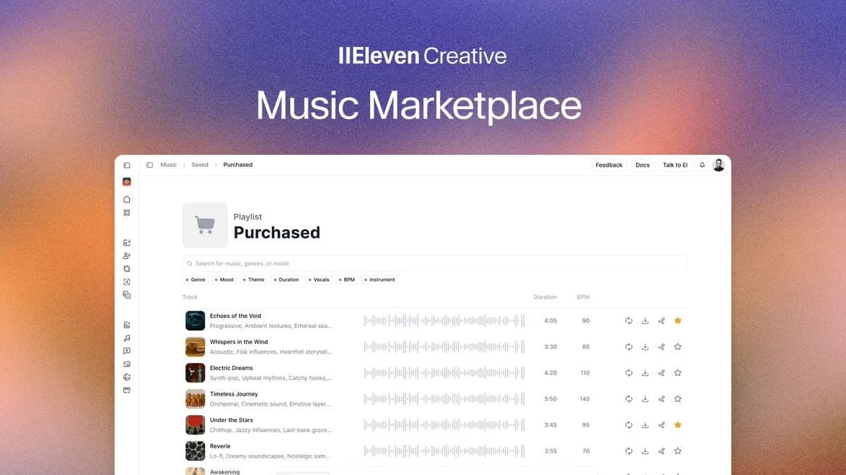 Music Marketplace by Eleven Labs screenshot 1