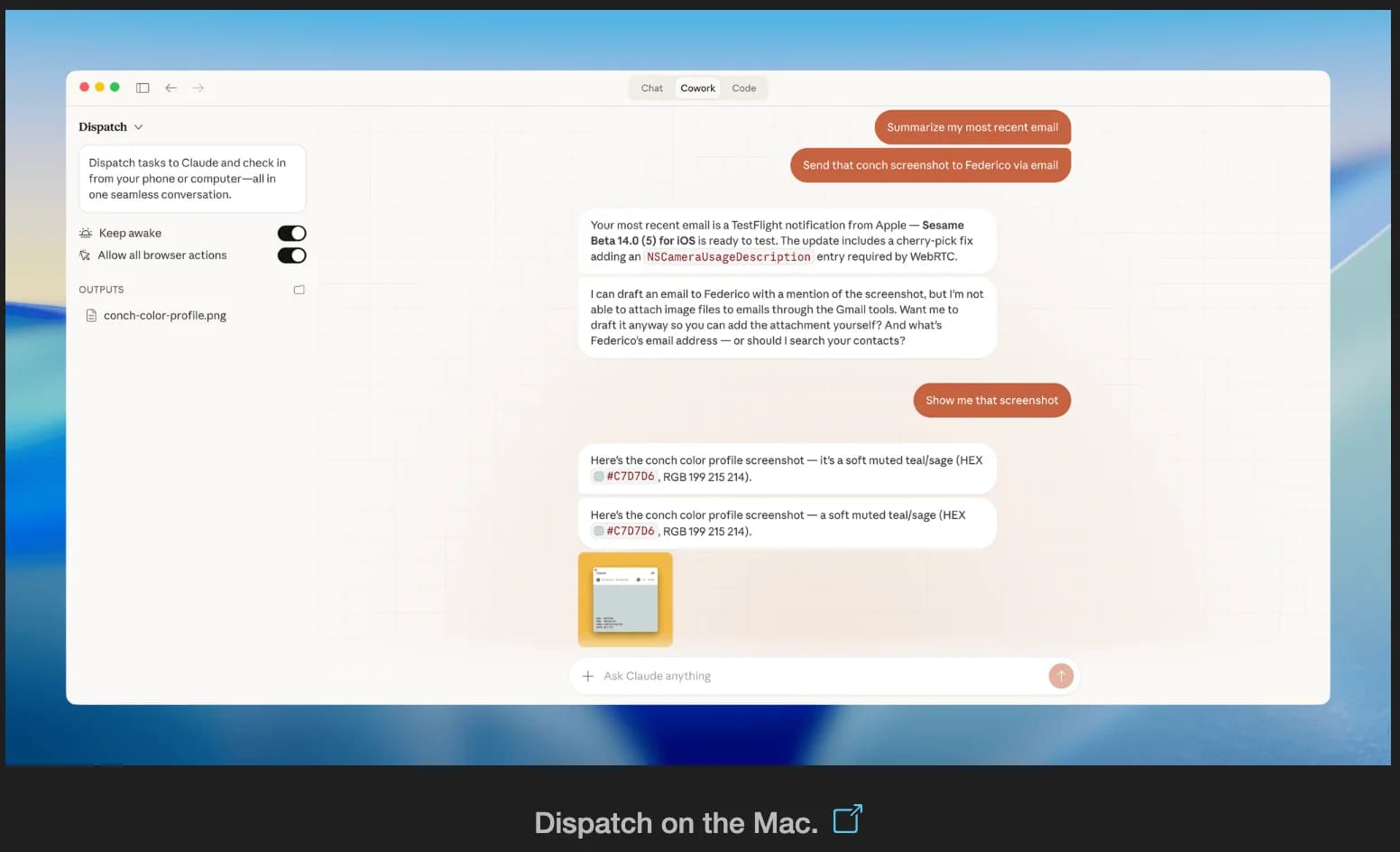 Claude Dispatch screenshot 3