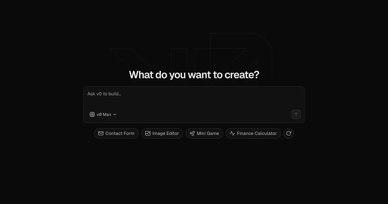 The new v0 screenshot 2
