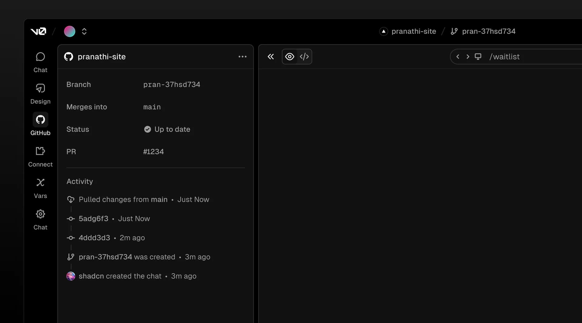 The new v0 screenshot 5