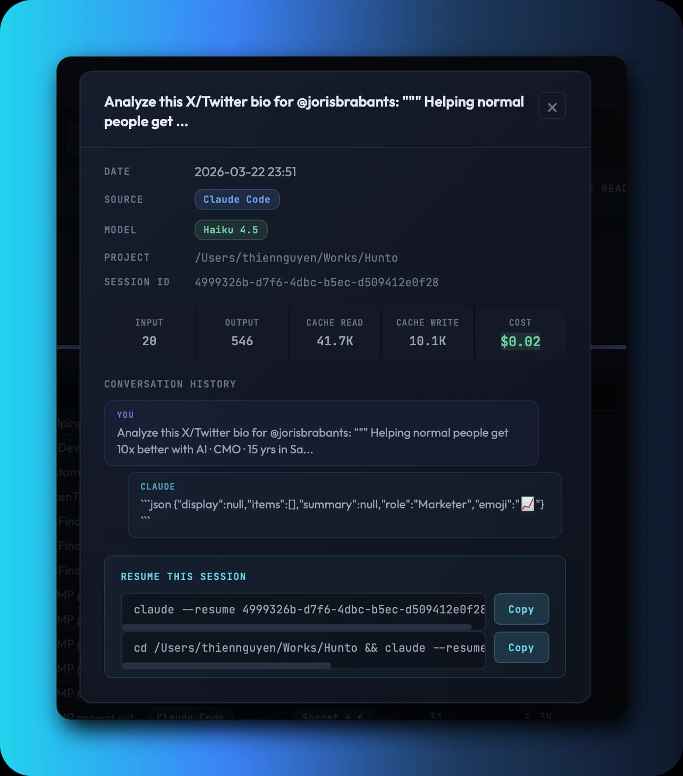 Claude Usage Tracker screenshot 2