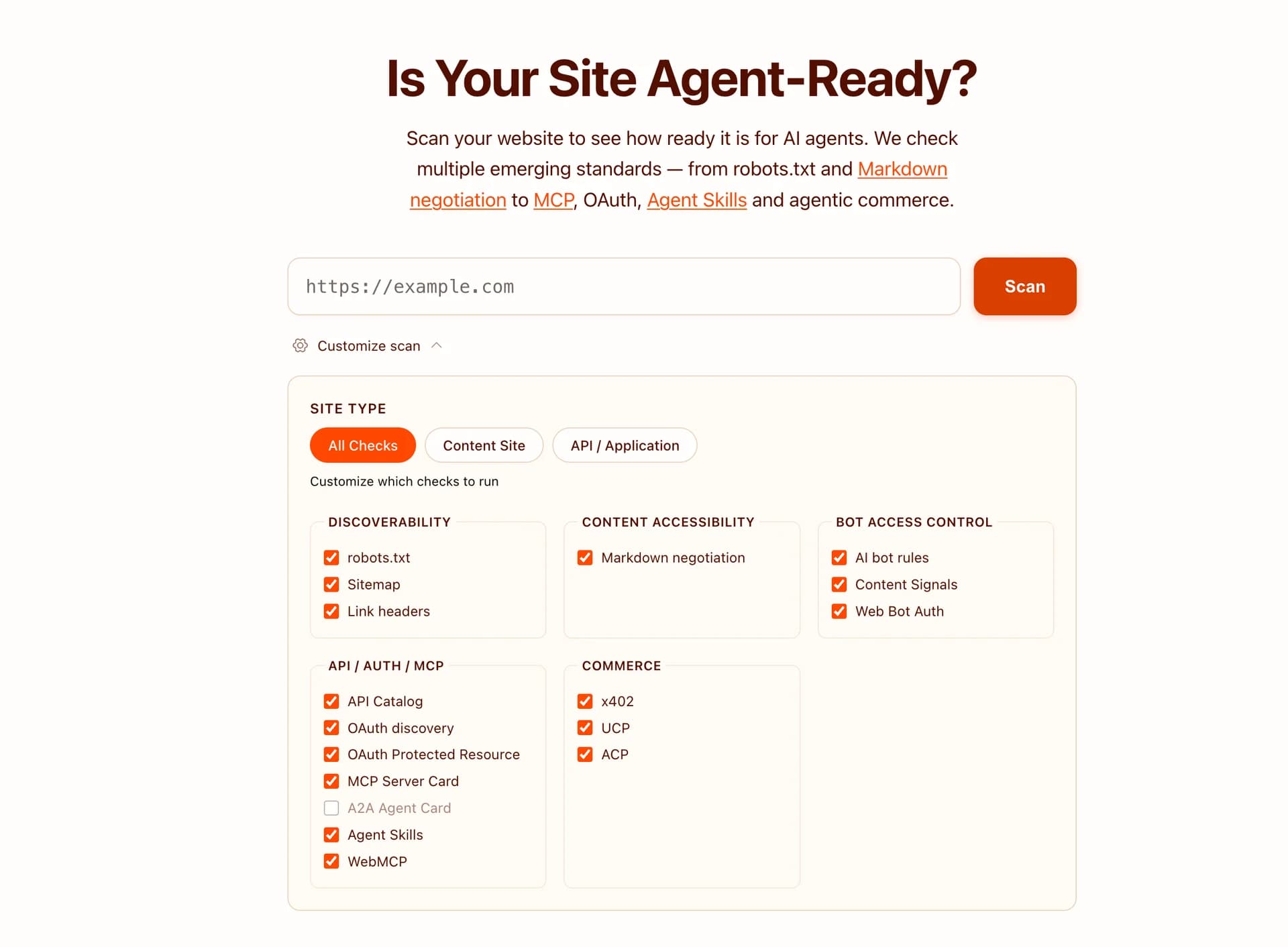 Is Your Site Agent-Ready? by Cloudflare screenshot 2