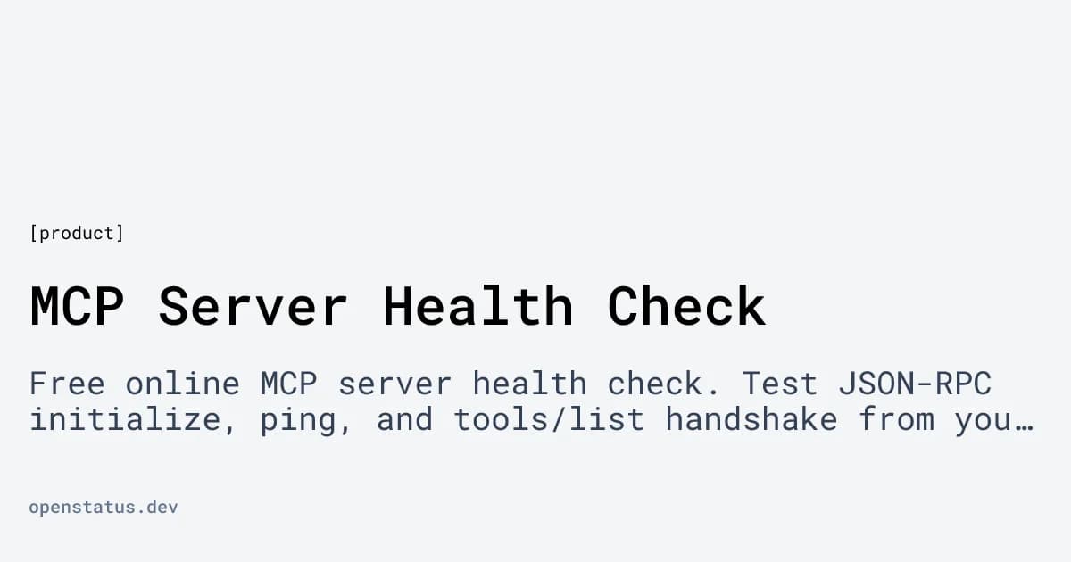 Openstatus MCP Health Checker screenshot 2