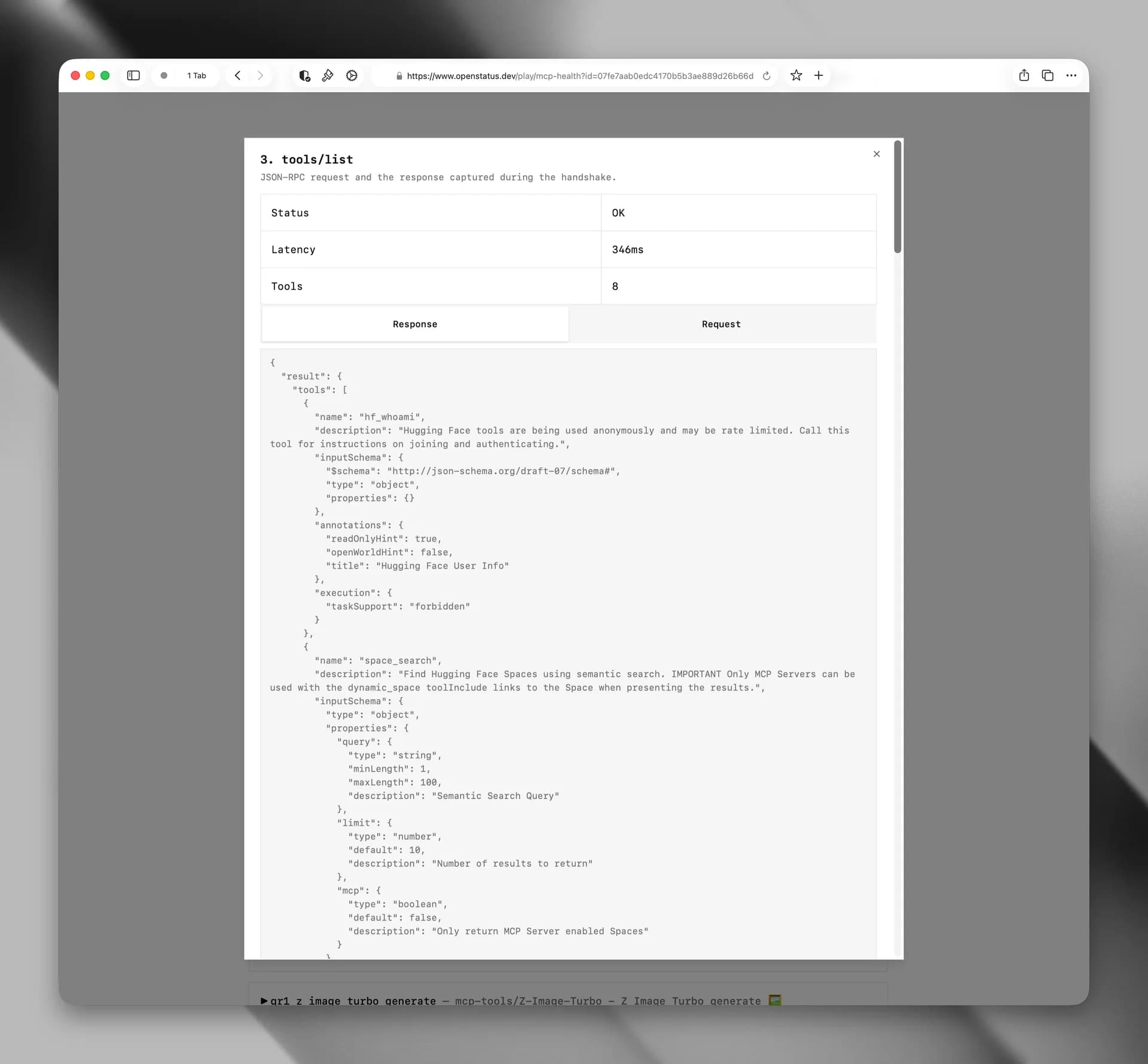 Openstatus MCP Health Checker screenshot 3