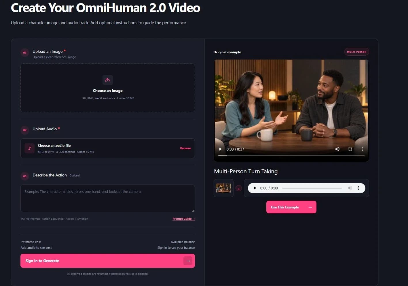 OmniHuman 2.0 AI Video Generator screenshot 1
