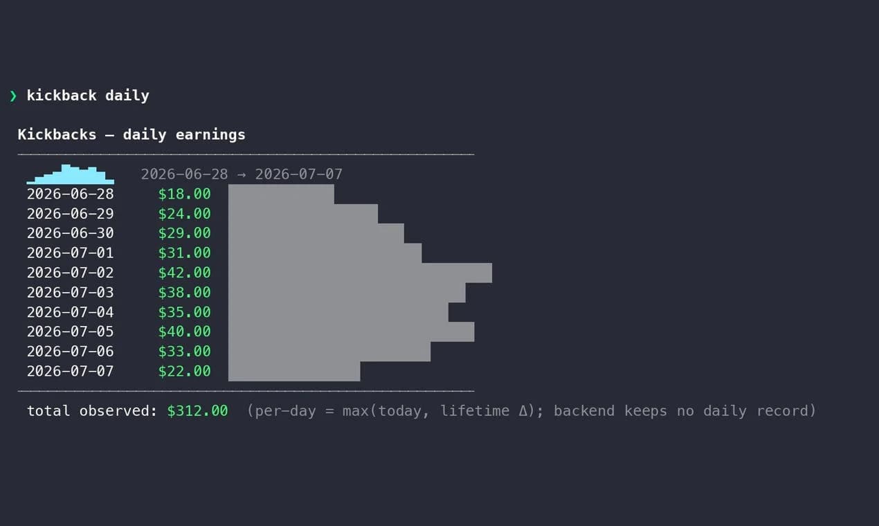 Kickbacks CLI screenshot 3