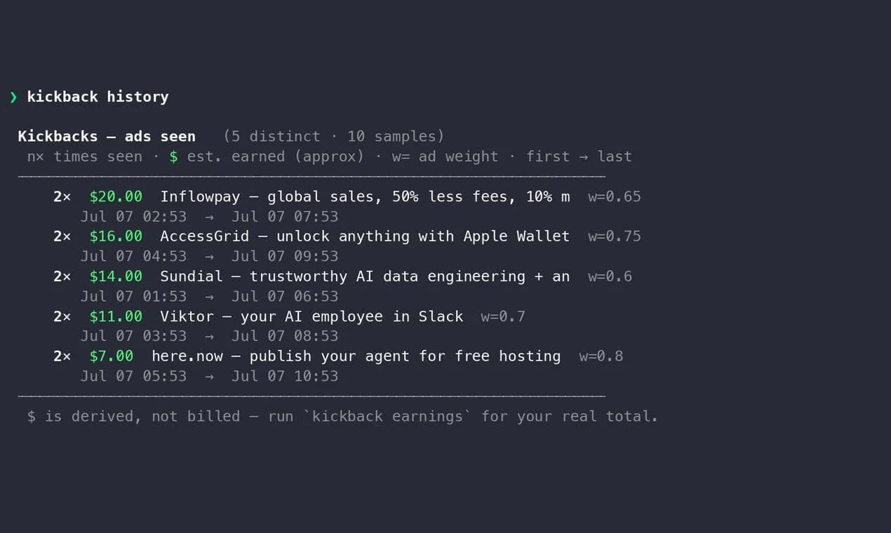 Kickbacks CLI screenshot 4