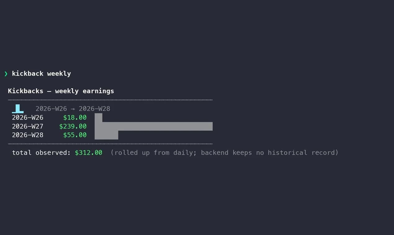 Kickbacks CLI screenshot 7
