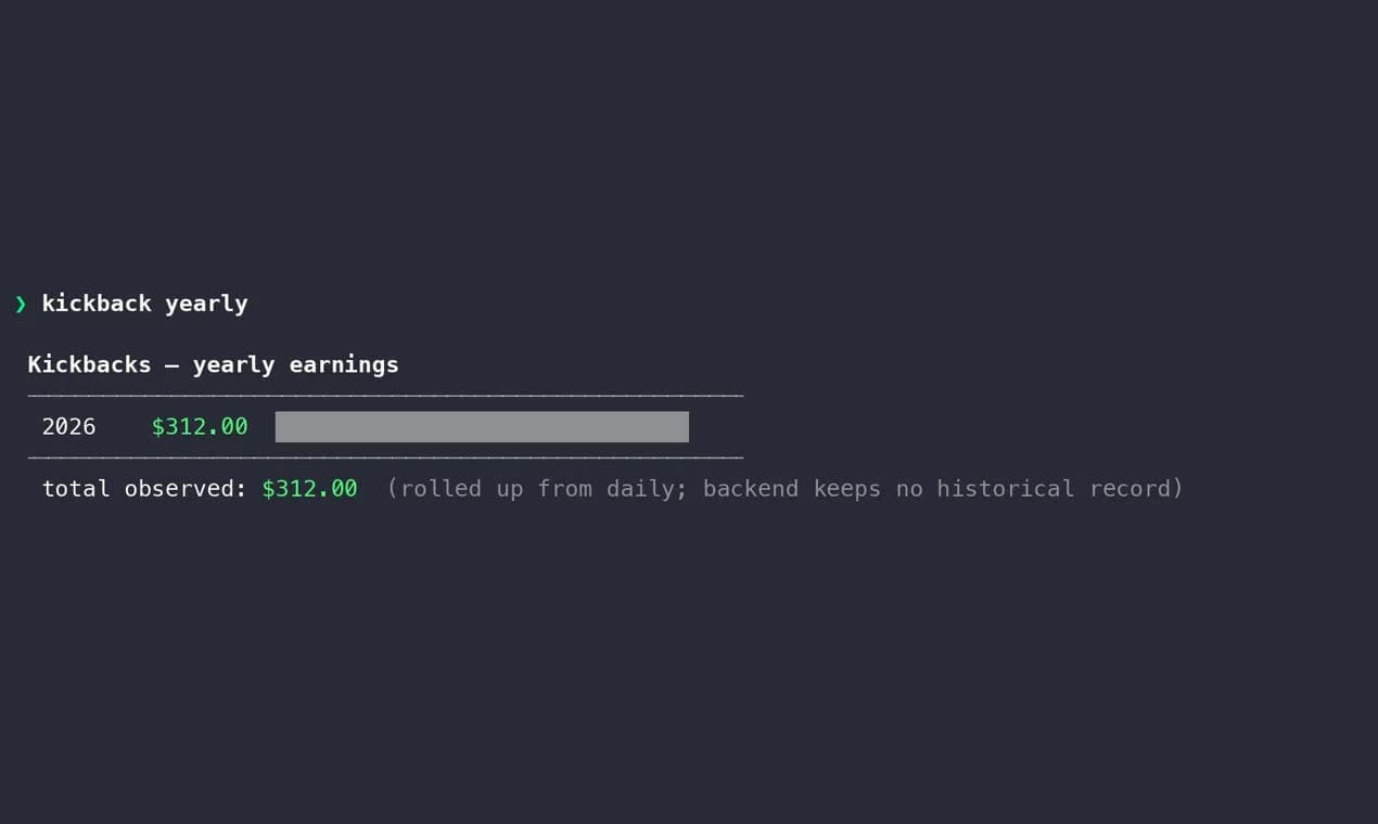 Kickbacks CLI screenshot 8