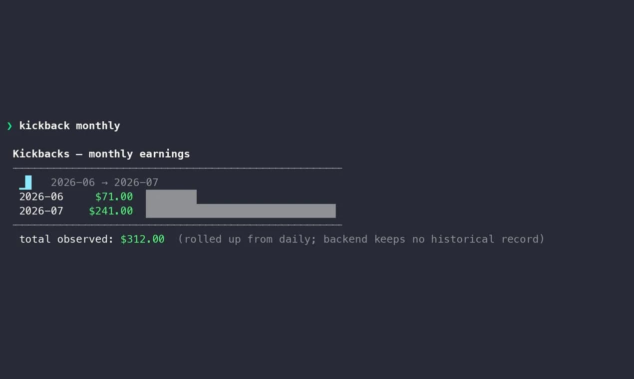 Kickbacks CLI screenshot 9